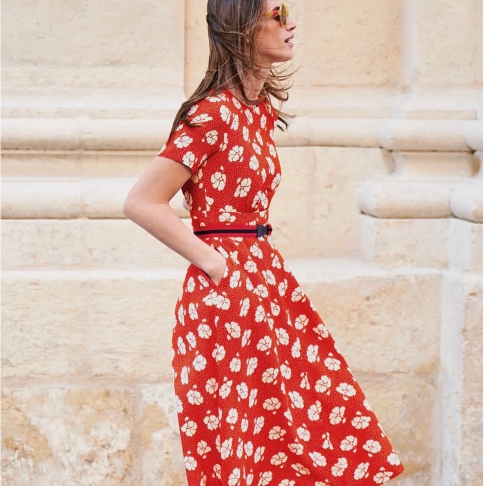Boden Ruth Red Floral Dress
